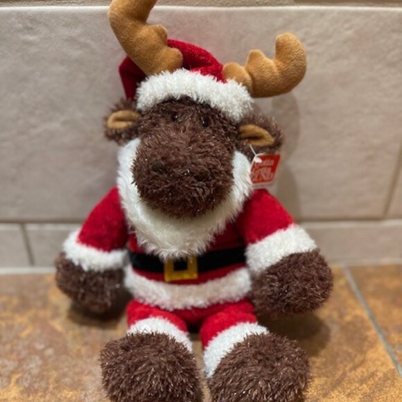 Gotta Getta Gund Santa Sparkle Moose JR. Plush 13" 88589 Christmas - Picture 1 of 6